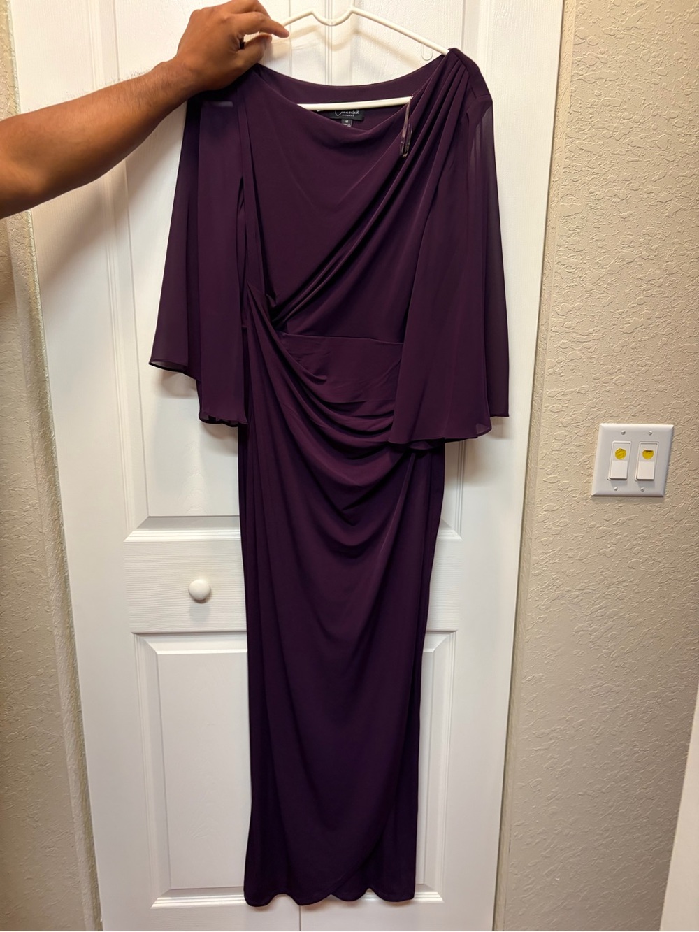 connected apparel Plum Draped Maxi Dress